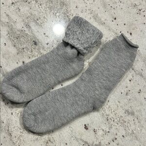 Men's thermal gray socks with soft fuzzy interior. Winter, warmth, thick socks